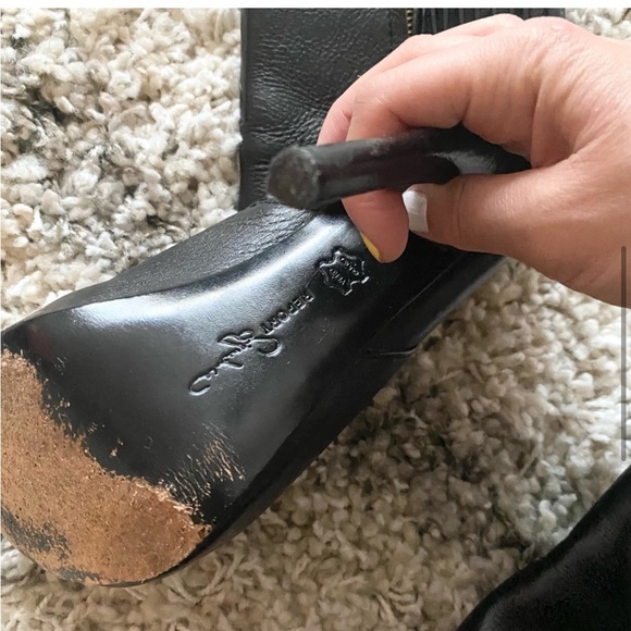 Report Signature Mott peep toe heeled booties, black, size 6 - Picture 6 of 16